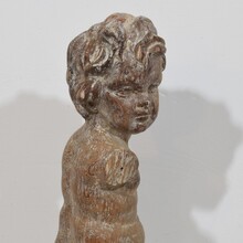 Hand carved wooden baroque angel, Spain circa 1750-1800