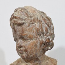 Hand carved wooden baroque angel, Spain circa 1750-1800