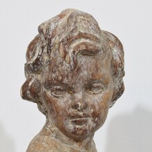 Hand carved wooden baroque angel, Spain circa 1750-1800