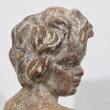 Hand carved wooden baroque angel, Spain circa 1750-1800