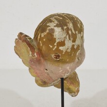 Hand carved winged angel head, Spain circa 1900-1920