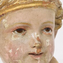 Hand carved winged angel head, Spain circa 1900-1920