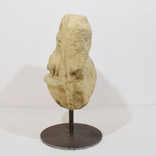 Medieval carved stone fragment depicting a dragon/ mythical figure, Spain circa 1250-1450